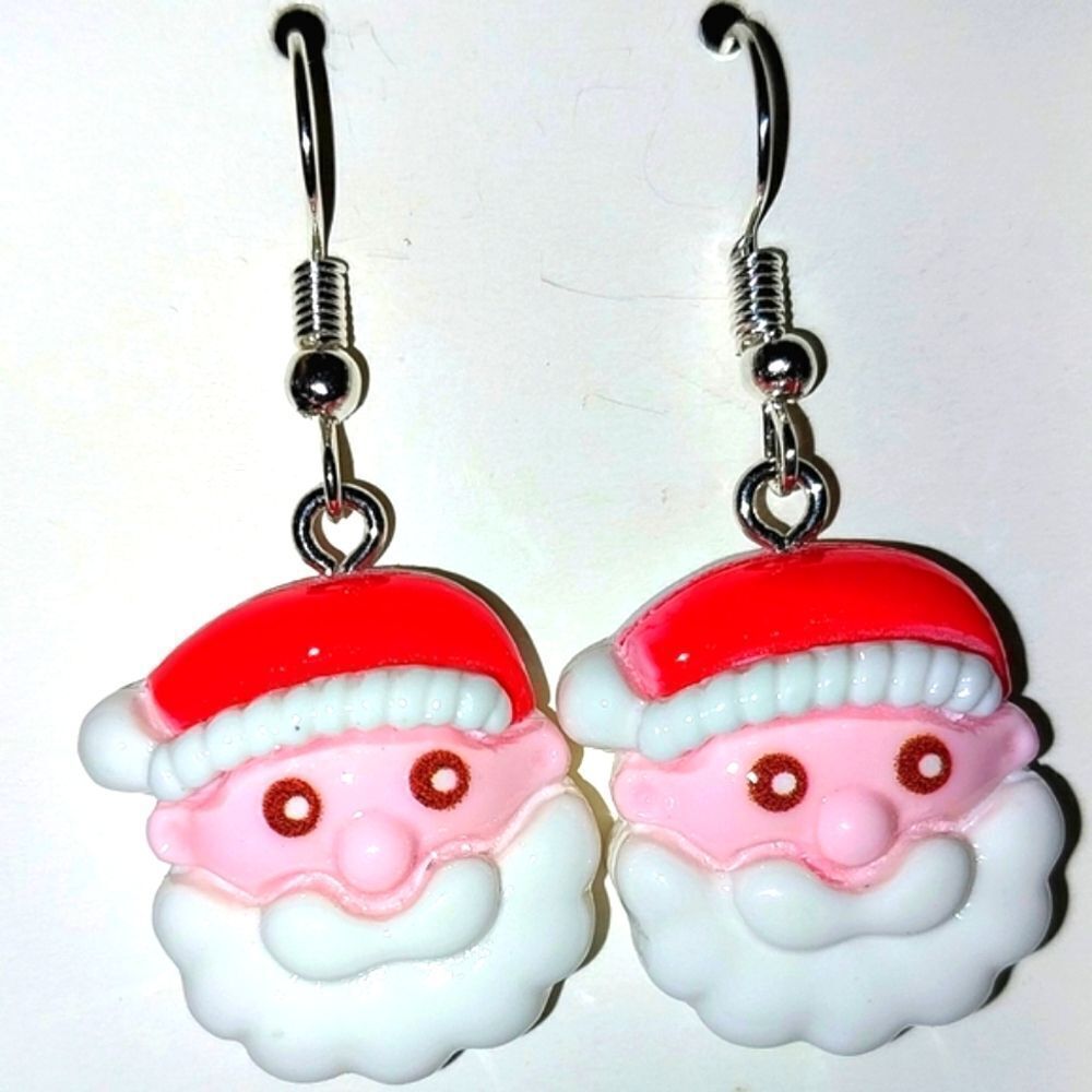 Super cute festive santa holiday earrings